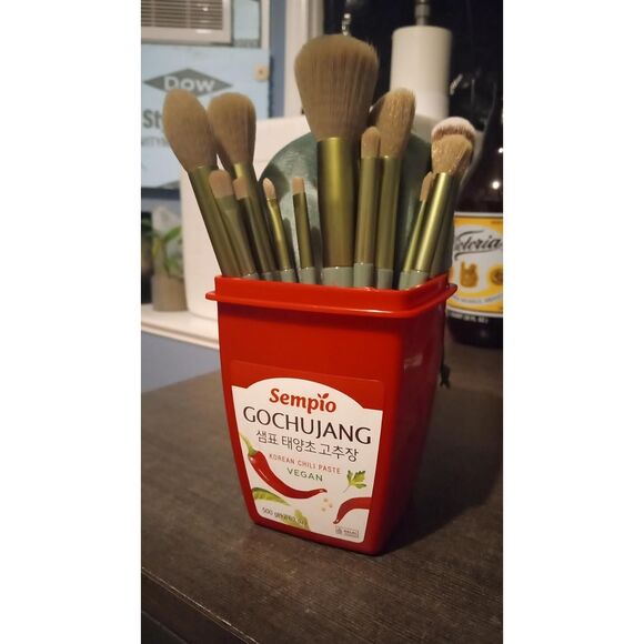 22 Pieces Green Makeup Kit Foundation Eyeshadow Brushes Set - Picture 5 of 5